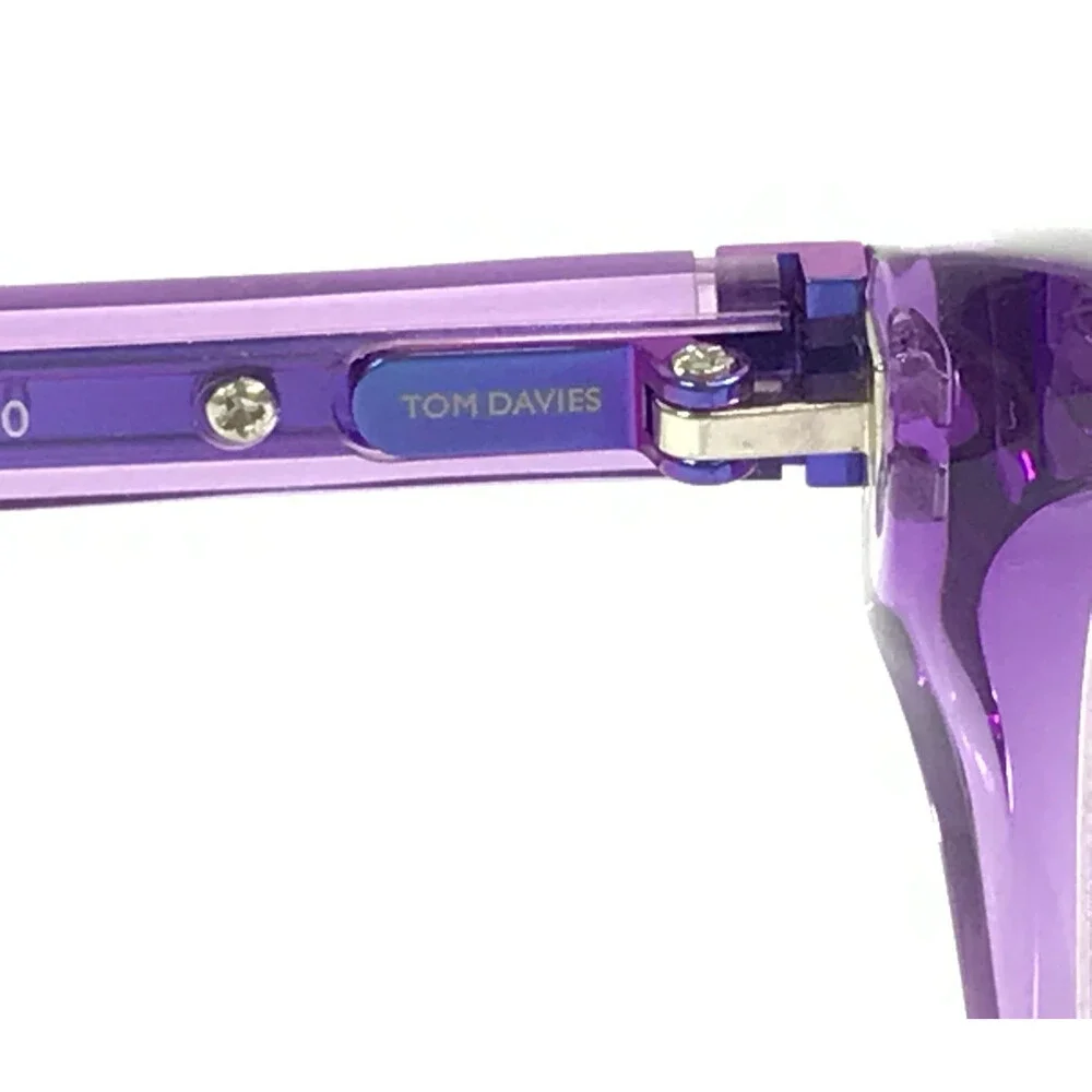 Tom Davies Eyeglasses Frames TD675 Col. 1938 Clear Purple Cat Eye 53-16-140